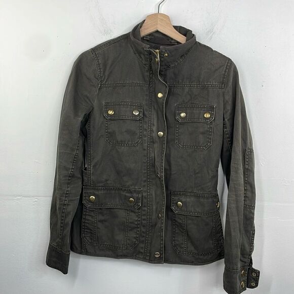 J.Crew Relaxed Boyfriend Field Jacket Mossy Brown Green Women’s XS Y2K - Picture 1 of 10